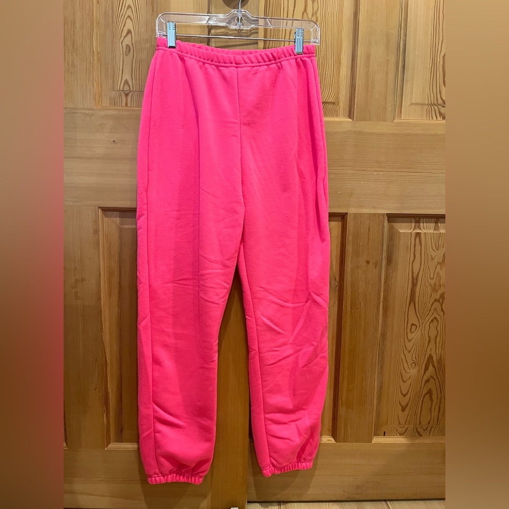Hot pink jogger sweatpants